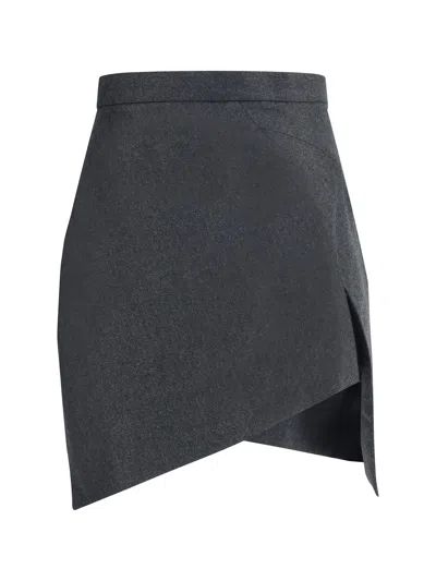 Vivienne Westwood Mini Infinity Skirt Metallic Brushed Wo. Charcoal 46 Women In Gray