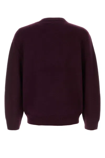 Apc Plum Wool Jay Sweater In Burgundy