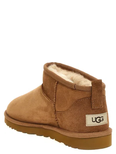Ugg Antiqued Suede Classic Ultra Mini Ankle Boots In Brown