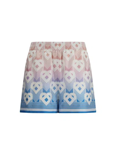 Casablanca Monogram Print Shorts In Blue