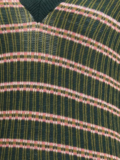 Etro Striped Wool Sweater In Green