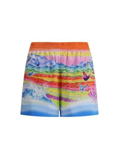 Casablanca Women Teacher Butterfly Landscape Shorts In Multi