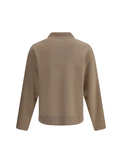 Jacquemus Men Nude Sweater In Merino Wool In Brown