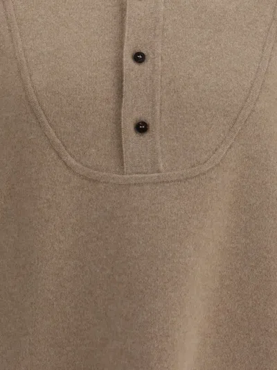 Jacquemus Men Nude Sweater In Merino Wool In Brown