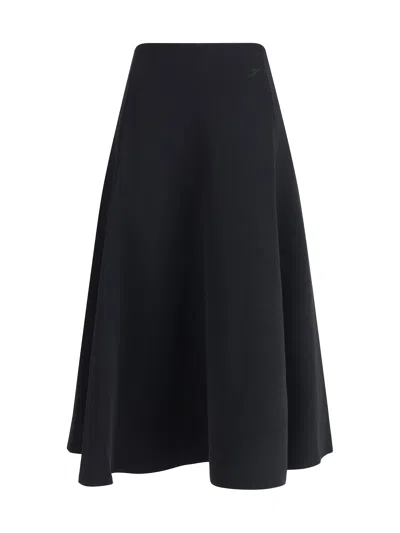 Jacquemus Triangle Midi Skirt Flared Hem In Black