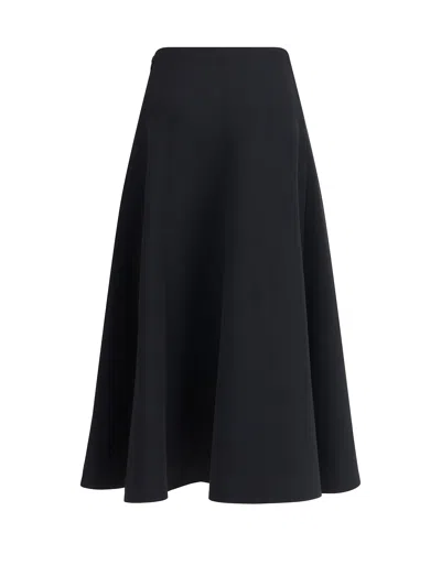 Jacquemus Triangle Midi Skirt Flared Hem In Black