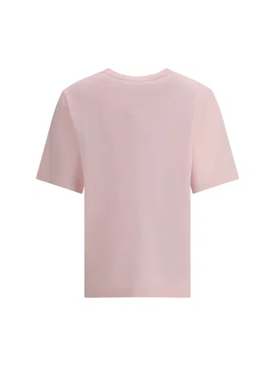 Maison Kitsuné Light Pink T-shirt With Logo Patch In Multi