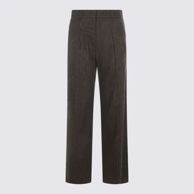 Isabel Marant Grey Wool Lisetta Gz Pants In Brown