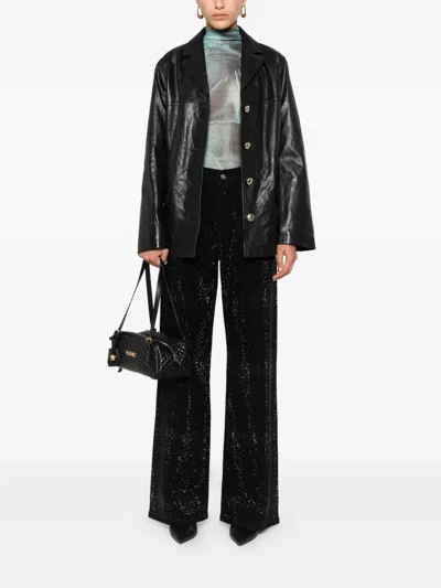 Maje Embellished Jeans In Black