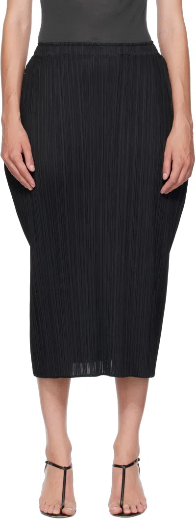 Issey Miyake Basics Skirt Structured Pleated Design In Black