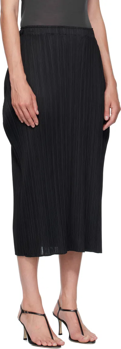 Issey Miyake Basics Skirt Structured Pleated Design In Black