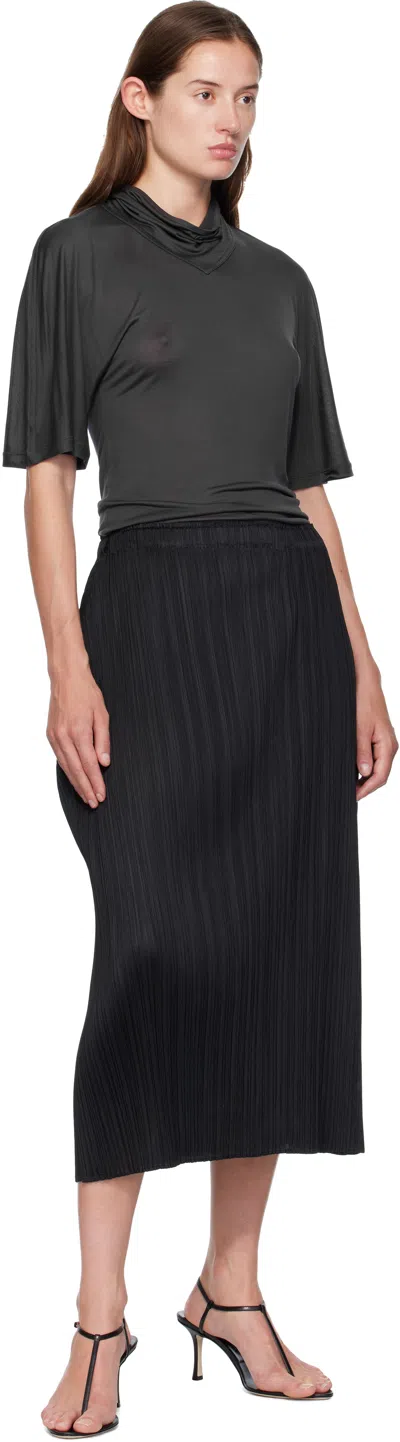 Issey Miyake Basics Skirt Structured Pleated Design In Black