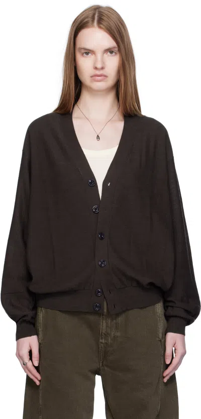 Lemaire Buttoned Cardigan Long Sleeves In Brown