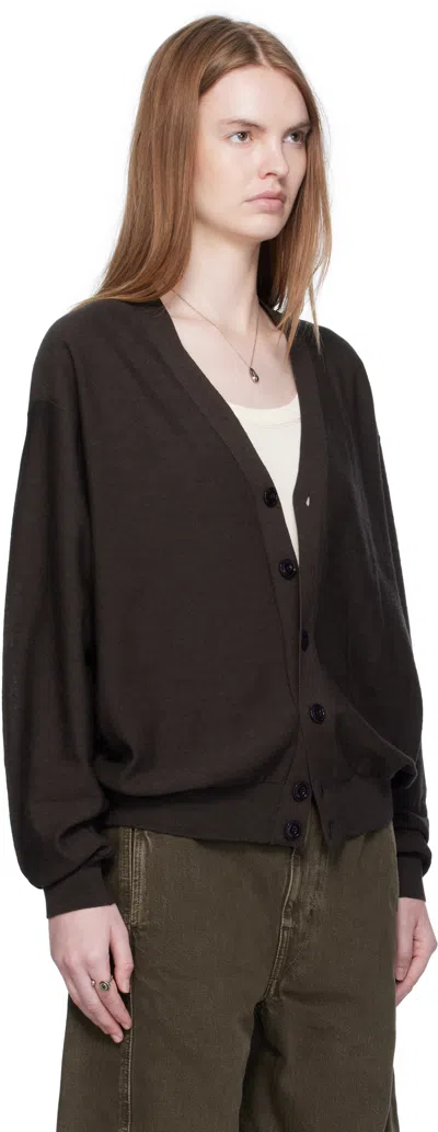 Lemaire Buttoned Cardigan Long Sleeves In Brown