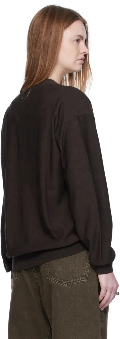Lemaire Buttoned Cardigan Long Sleeves In Brown