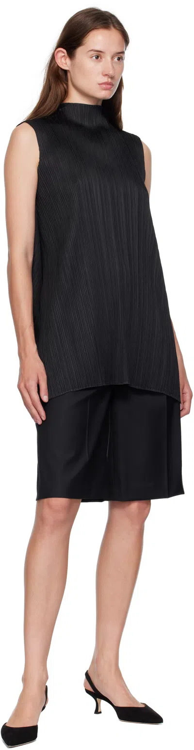 Issey Miyake Pleated Tunic In Black