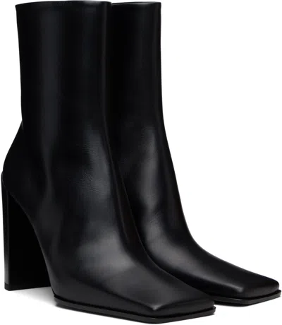 Alaïa Square Calfskin Leather Ankle Boots In Multi