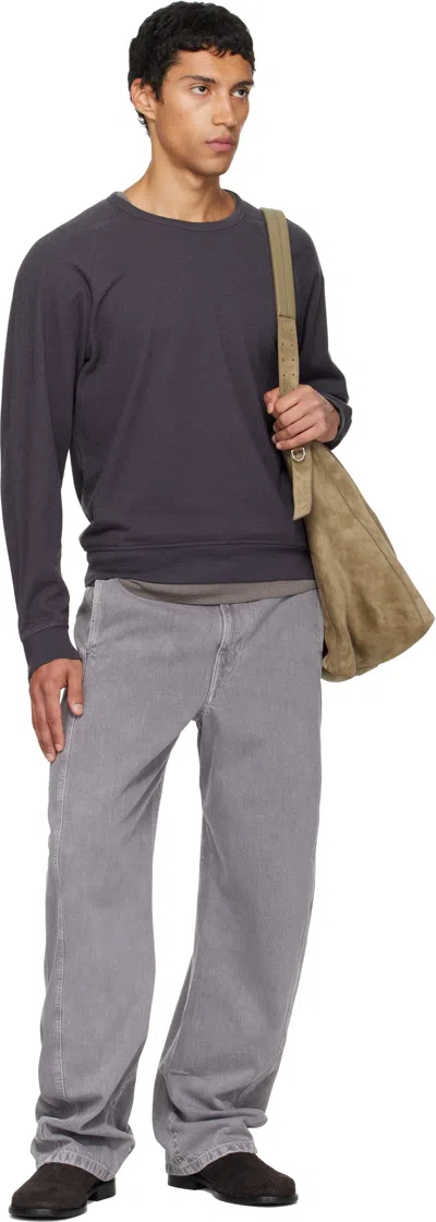 Lemaire Gray Crew Neck Sweatshirt In Gray