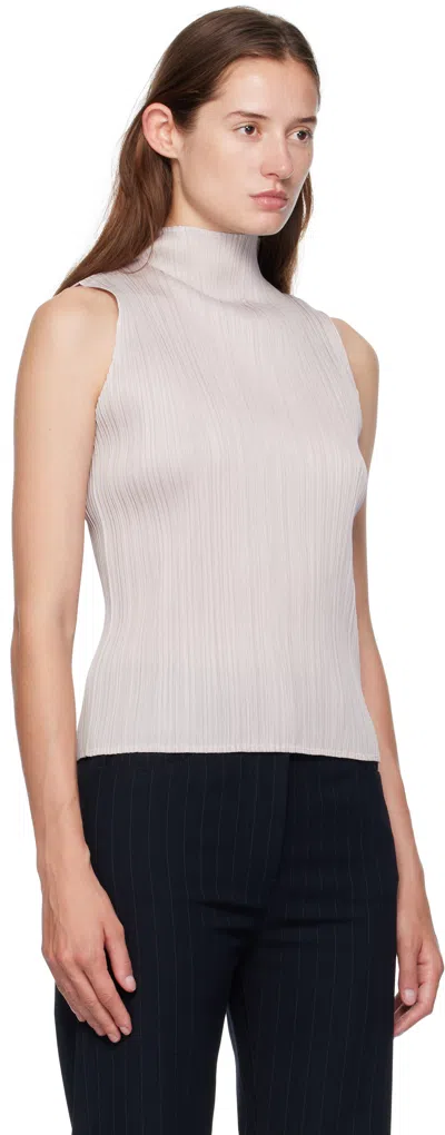 Issey Miyake Beige New Colorful Basics 4 Top In Animal Print