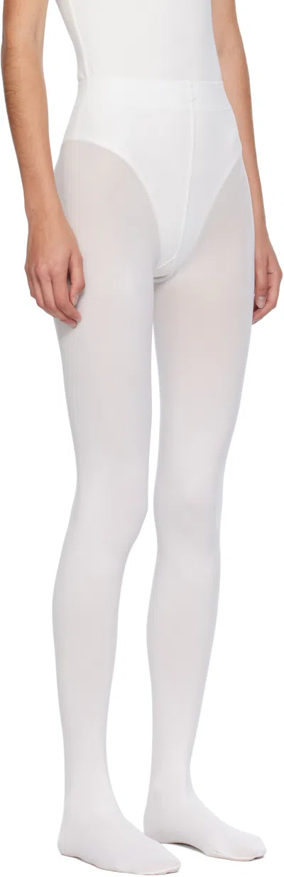 Alaïa White Integrated Feet Tights In White
