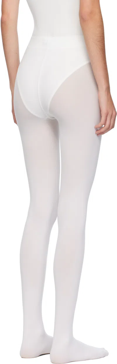 Alaïa White Integrated Feet Tights In White
