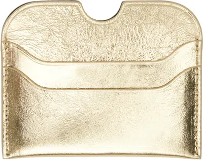 Acne Studios Logo Embossed Card Holder In Gold