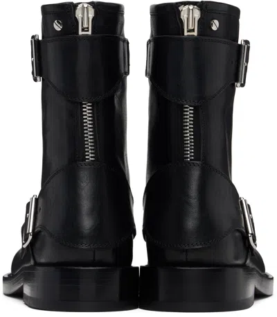 Ann Demeulemeester Black Eero Ankle Biker Boots In Black