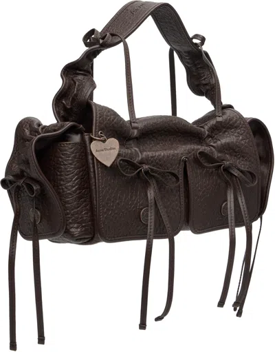 Acne Studios Brown Multipocket Grained Leather Bag In Brown