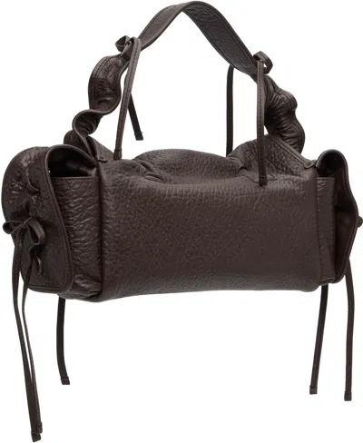 Acne Studios Brown Multipocket Grained Leather Bag In Brown