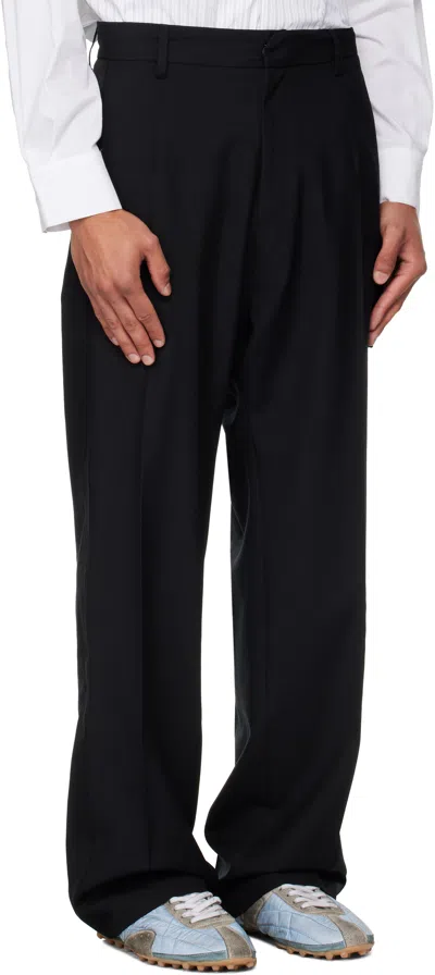 Stefan Cooke Black Tuxedo Trousers In Black