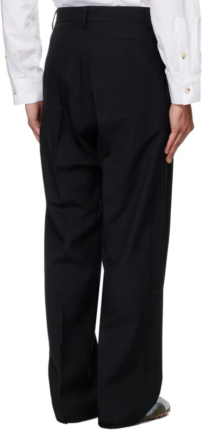 Stefan Cooke Black Tuxedo Trousers In Black