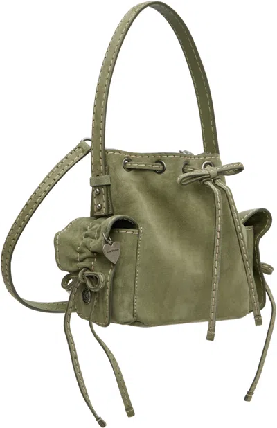 Acne Studios Green Multipocket Mini Bucket Bag
