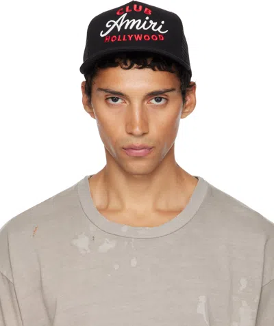 Amiri Black Baseball Cap With Maxi Logo On The Front In Cotton Man In Black
