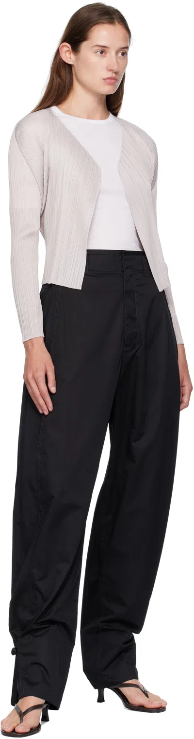 Issey Miyake Beige June New Colorful Basics 4 Cardigan In Gray