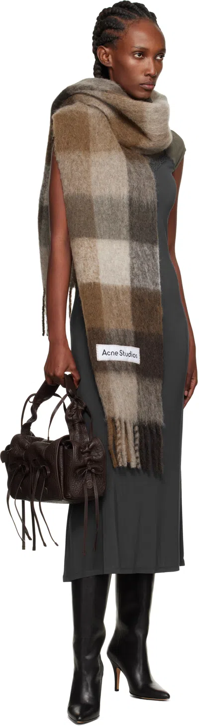 Acne Studios Wool Mohair Check Scarf Scarves And Foulards Multicolor In Multi