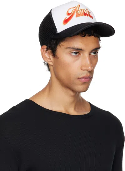 Amiri Structured Black Cap With Embroidered Logo In White