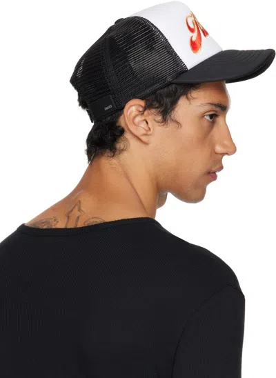 Amiri Structured Black Cap With Embroidered Logo In White