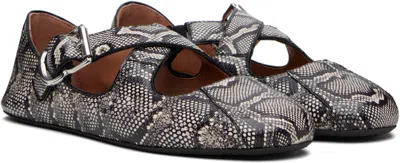 Alaïa Criss Cross Leather-trimmed Snakeskin Ballet Flats In Animal Print