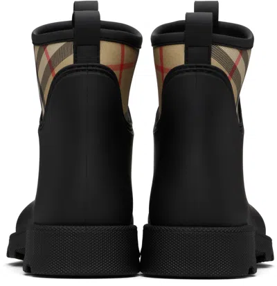 Burberry Marsh Stamp Rubber Ankle Boots In Black