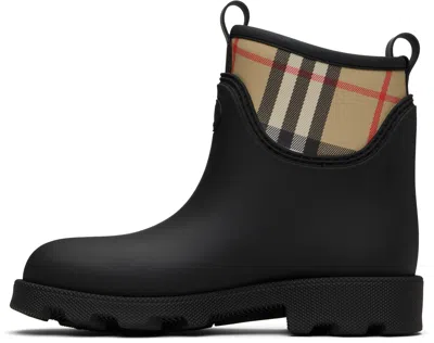 Burberry Marsh Stamp Rubber Ankle Boots In Black