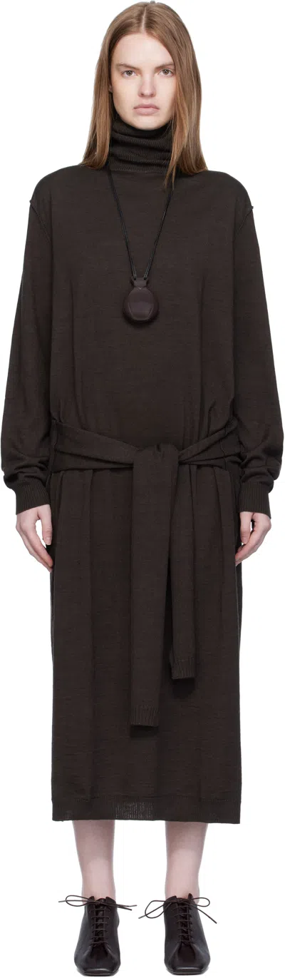 Lemaire Trompe L'oeil Dress In Brown