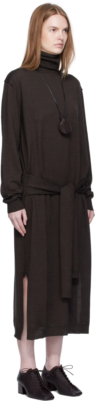 Lemaire Trompe L'oeil Dress In Brown