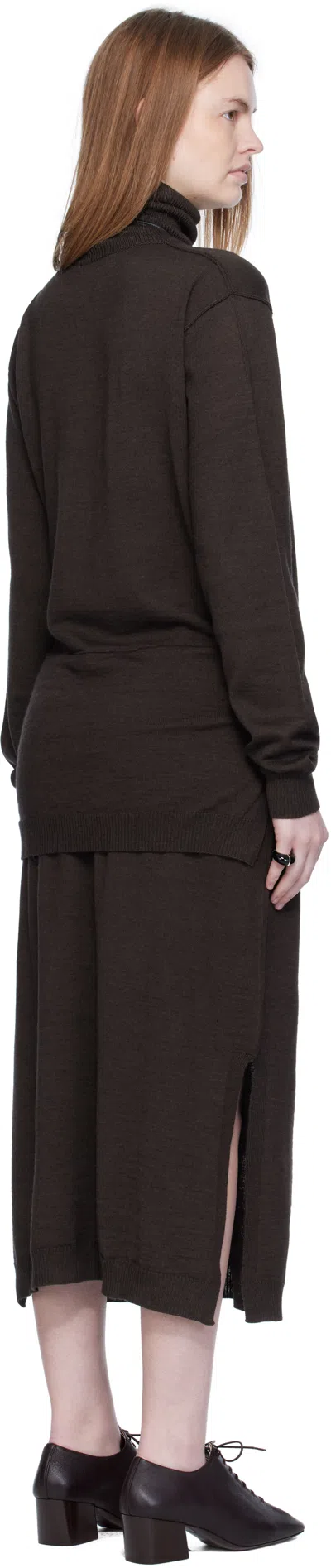 Lemaire Trompe L'oeil Dress In Brown