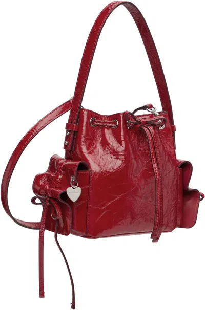 Acne Studios Multipocket Mini Bucket Bag Crinkled Patent