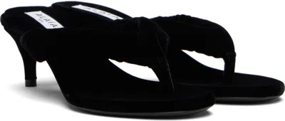 Alaïa Alaia Women Velvet Heel Flip-flops Mule In Black