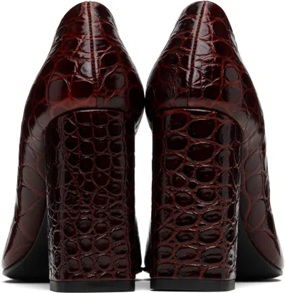 Alaïa Show Pointed Toe Lizard Embossed Pump In Burgundy