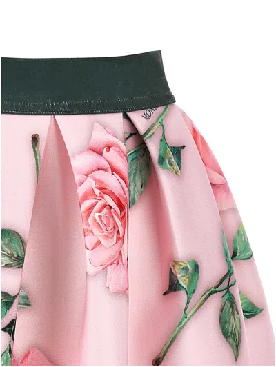 Monnalisa Floral Skirt In Pink
