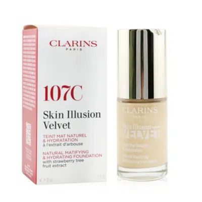 Clarins Ladies Skin Illusion Velvet Natural Matifying & Hydrating Foundation 1 oz # 107c Beige Makeu In Nude