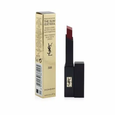 Saint Laurent Yves  Ladies Rouge Pur Couture The Slim Velvet Radical Matte Lipstick 0.07 oz # 308 Rod In Black