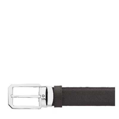 Montblanc Black/brown 30 Mm Reversible Leather Belt In Black / Brown